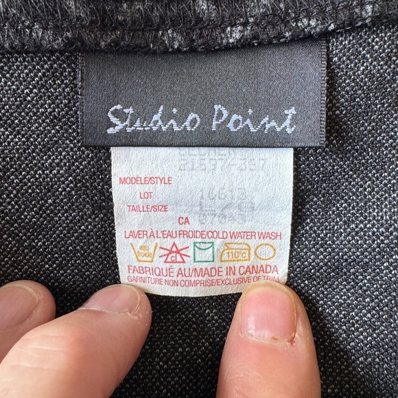 Studio Point‎ Women's Vintage Pull-On Stretchy Mini Skirt Gray/Black Chevron L - Picture 5 of 11